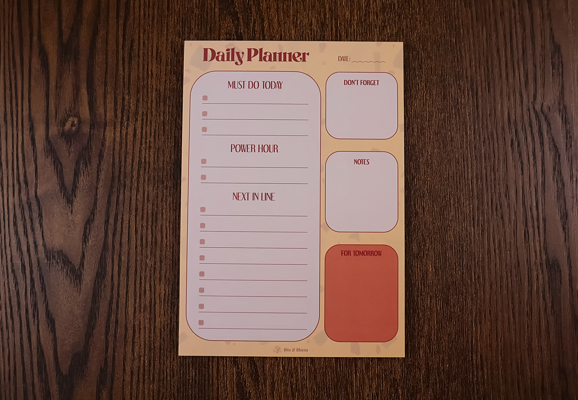 Daily planner pad