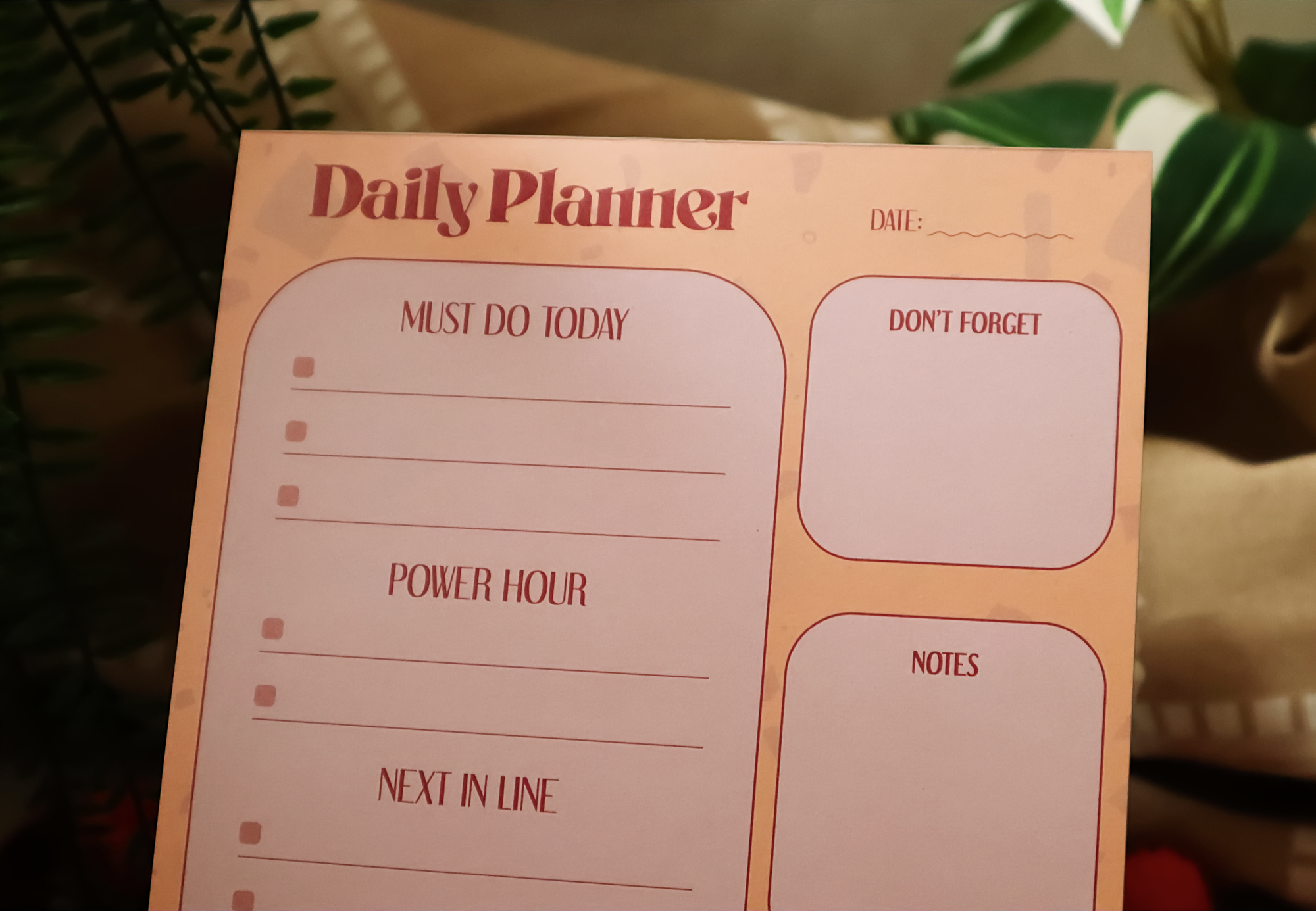 Daily planner pad